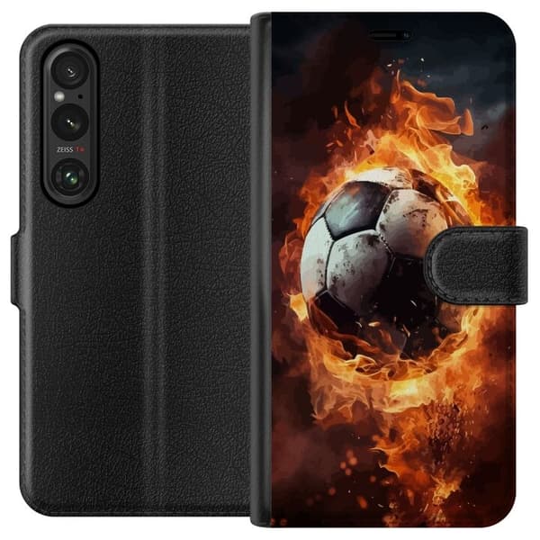 Plånboksfodral till Sony Xperia 1 V med Fotboll motiv