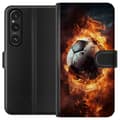 Miniatyrbild 1 av 4: Plånboksfodral till Sony Xperia 1 V med Fotboll motiv