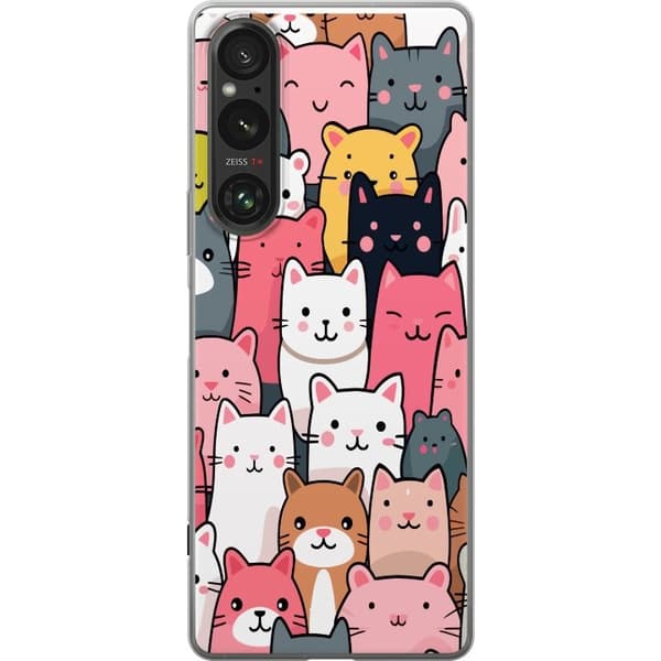 Mobildeksel til Sony Xperia 1 V med Kattmønster motiv