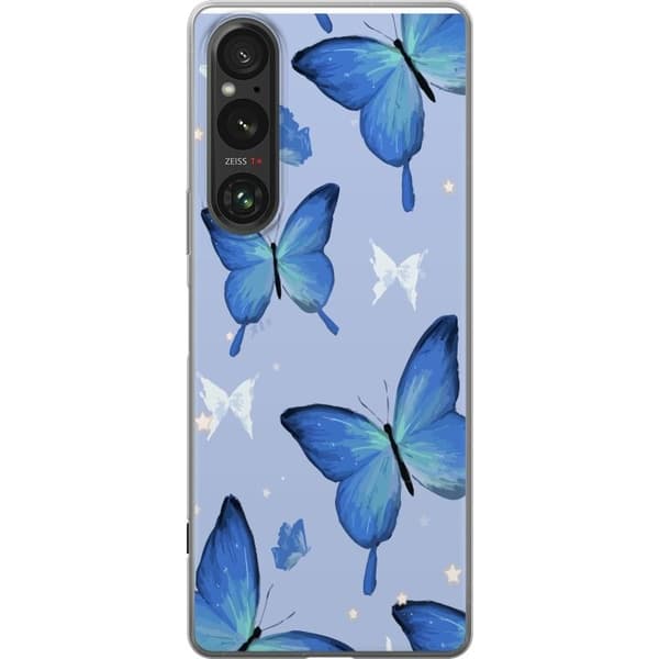 Mobildeksel til Sony Xperia 1 V med Blå sommerfugler motiv