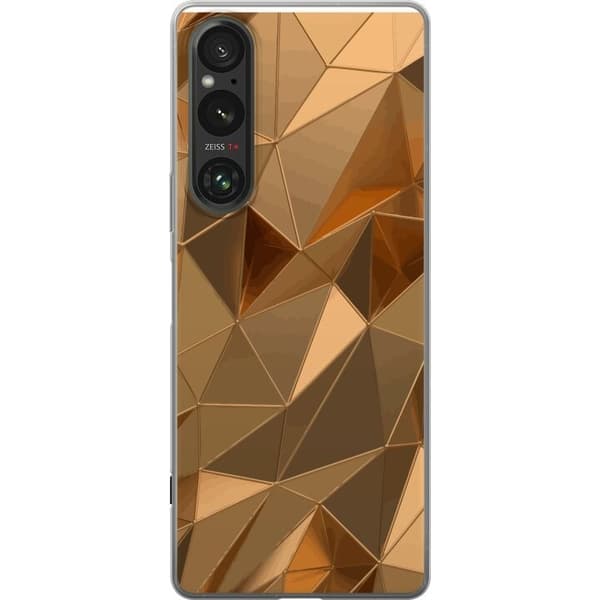Mobildeksel til Sony Xperia 1 V med 3D Gull motiv