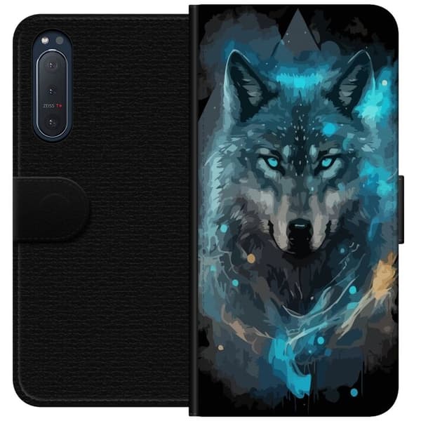 Plånboksfodral till Sony Xperia 5 II med Varg motiv