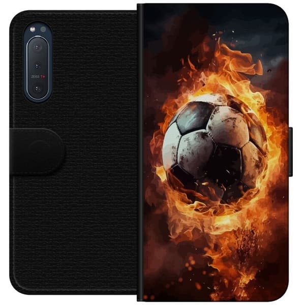 Tegnebogsetui til Sony Xperia 5 II med Fodbold motiv