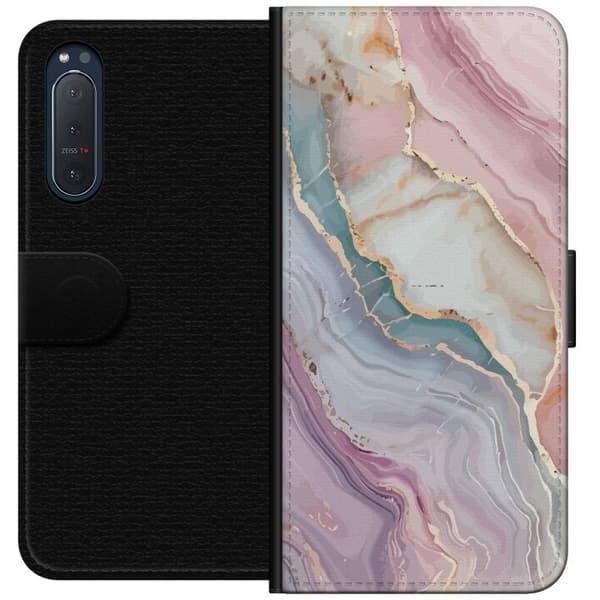 Tegnebogsetui til Sony Xperia 5 II med Marmor motiv