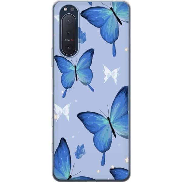 Mobilskal till Sony Xperia 5 II med Blå fjärillar motiv