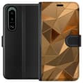 Pikkukuva 1 / 4: Lompakkokotelo Sony Xperia 5 III-laitteelle, jossa on 3D Kulta kuvio
