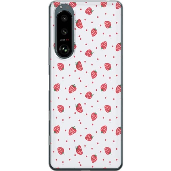 Kännykkäkuori Sony Xperia 5 III-laitteelle, jossa on Mansikat kuvio
