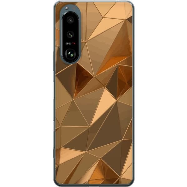 Kännykkäkuori Sony Xperia 5 III-laitteelle, jossa on 3D Kulta kuvio