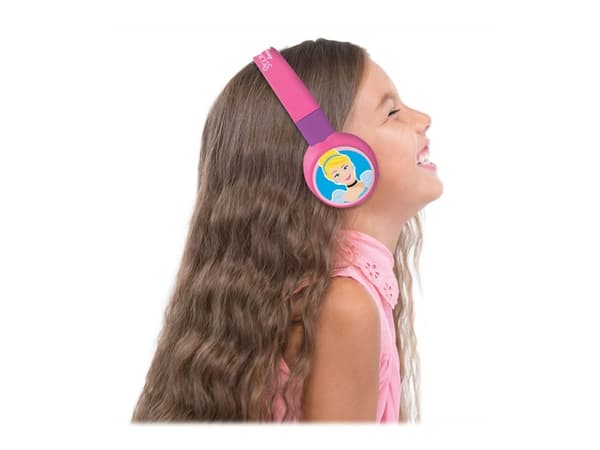 Lexibook Disney Princess - Hodetelefoner - on-ear - Bluetooth - trådløs, kablet - 3,5 mm jakk - rosa