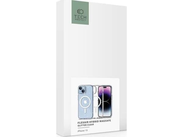 Tech-Protect Tech-Protect Flexair Hybrid Magsafe do iPhone 15 Glitter Clear