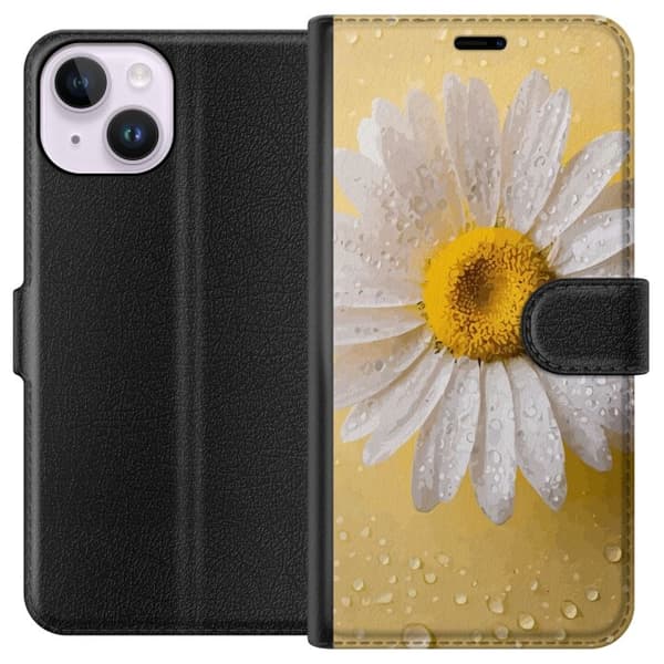 Tegnebogsetui til Apple iPhone 14 med Porcelænsblomst motiv