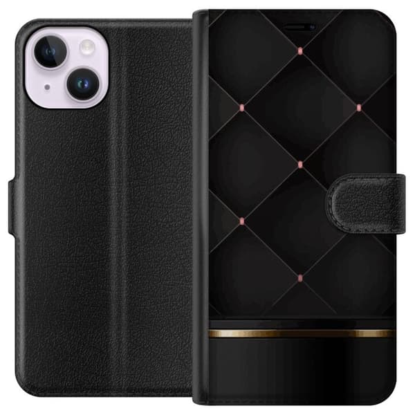 Lompakkokotelo Apple iPhone 14-laitteelle, jossa on Ylellinen linja kuvio