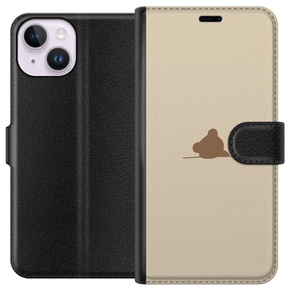 Tegnebogsetui til Apple iPhone 14 med Nalle motiv