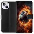 Miniatyrbillede 1 af 4: Tegnebogsetui til Apple iPhone 14 med Fodbold motiv
