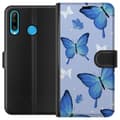 Miniatyrbilde 1 av 4: Lommeboketui til Huawei P30 lite med Blå sommerfugler motiv