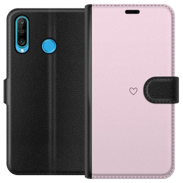 Lommeboketui til Huawei P30 lite med Hjerte motiv