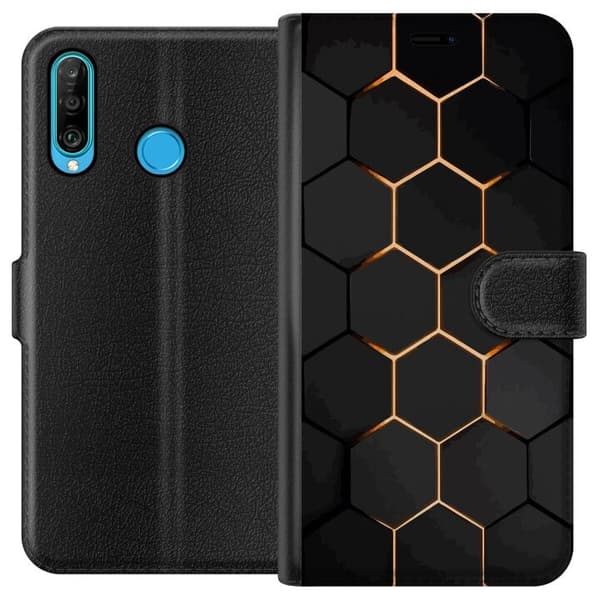 Lompakkokotelo Huawei P30 lite-laitteelle, jossa on Ylellinen Kuvio kuvio