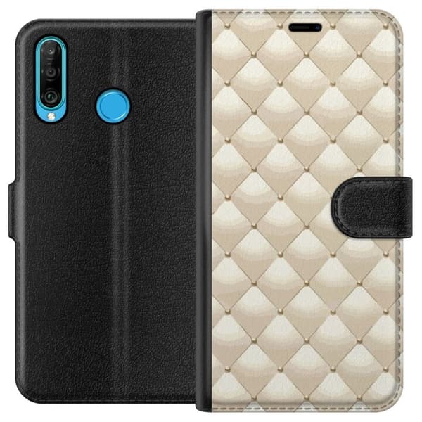 Tegnebogsetui til Huawei P30 lite med Guldglans motiv