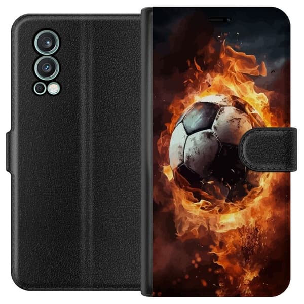 Tegnebogsetui til OnePlus Nord 2 5G med Fodbold motiv