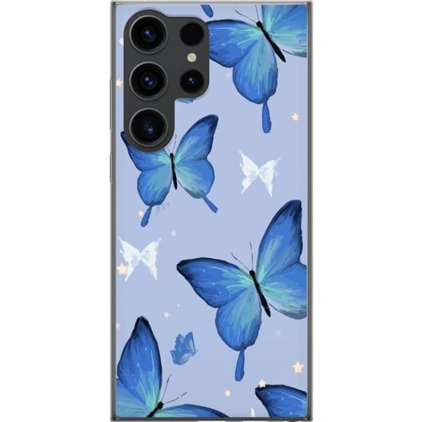 Mobildeksel til Samsung Galaxy S24 Ultra med Blå sommerfugler motiv