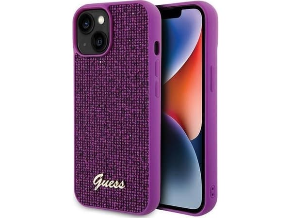 Guess Guess GUHCP15SPMSDGSF iPhone 15 6.1" fuksja/fuschia hardcase Disco Metal Script