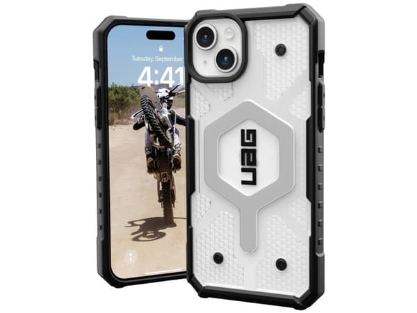 Urban Armor Gear 114311114343, Omslag, Apple, iPhone 15 Plus, 17 cm (6.7"), Svart, Transparent