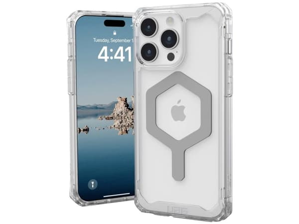 Urban Armor Gear Plyo Magsafe, Etui, Apple, iPhone 15 Pro Max, 17 cm (6.7"), Sølv, Gjennomsiktig