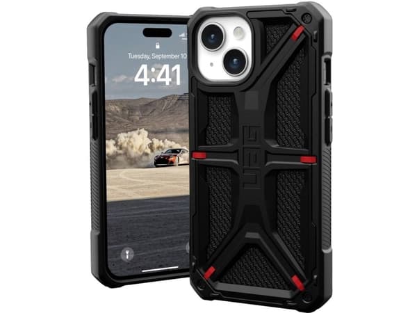 Urban Armor Gear 114289113940, Suojus, Apple, iPhone 15 Case, 15,5 cm (6.1"), Musta, Punainen