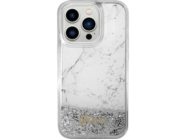 Guess Etui Guess GUHCP14SLCSGSGH Apple iPhone 14 biały/white hardcase Liquid Glitter Marble