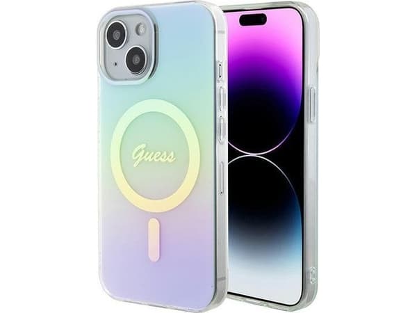 Guess Guess GUHMP15SHITSQ iPhone 15 6.1" turkusowy/turquoise hardcase IML Iridescent MagSafe