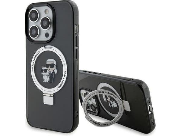 Karl Lagerfeld Karl Lagerfeld KLHMP15XHMRSKCK iPhone 15 Pro Max 6.7" czarny/black hardcase Ring Stand Karl&Choupettte MagSafe