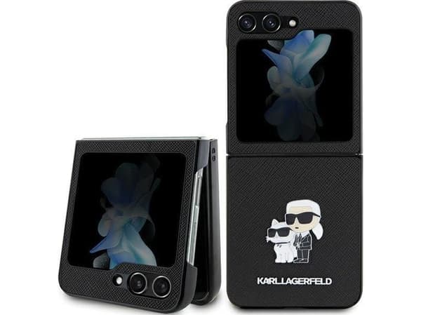 Karl Lagerfeld Karl Lagerfeld KLHCZF5SAKCNPK Sam Z Flip5 F731 hardcase czarny/svart Saffiano Karl&Choupette Pin
