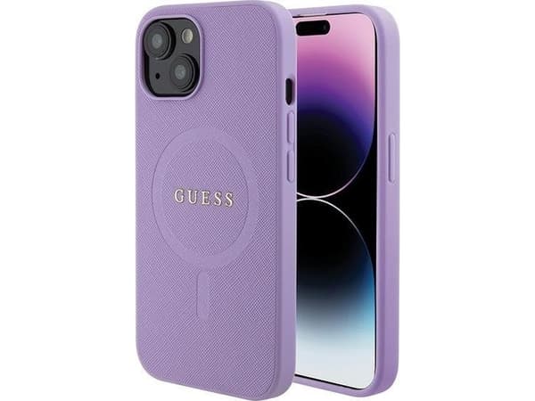 Guess Guess GUHMP15SPSAHMCU iPhone 15 6.1" fioletowy/purple hardcase Saffiano MagSafe