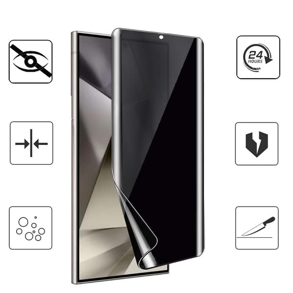 2-PACK Samsung Galaxy S24 Ultra Integritetsskyddande Hydrogel Mjuk skärmskydd