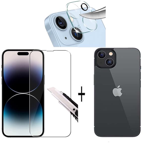 3in1 Fram- & Baksida & Kameralinsskydd 0,3mm till iPhone 15 Plus