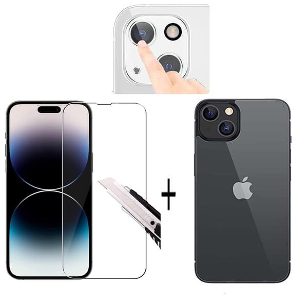 3in1 Fram- & Baksida & Kameralinsskydd 0,3mm till iPhone 15 Plus