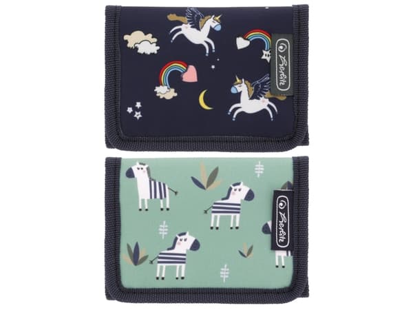 Herlitz Zebra Unicorn, Lommebok, Assorterte farger, Polyester, Mønster, 115 mm, 20 mm