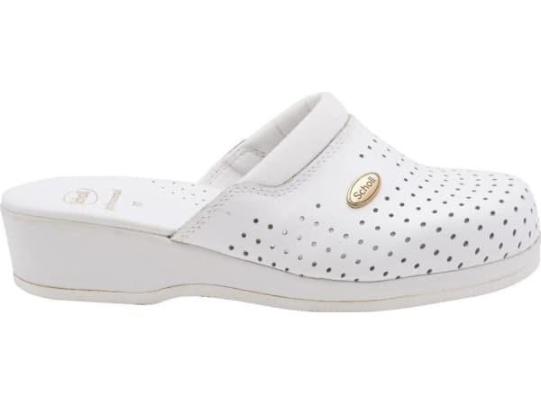 Scholl Clog Backguard - valkoiset unisex-tossut, koko 36