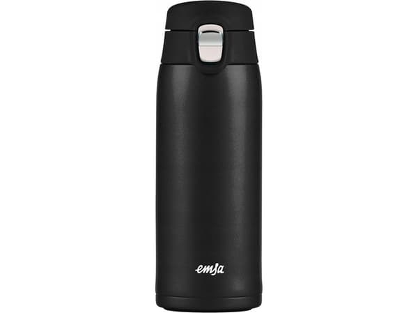 emsa isolert drikkeflaske LIGHT MUG, 0,4 liter, sort 100% lekkasjesikker, slank og lett form, kun 193 g, - 1 stk (N2151700)