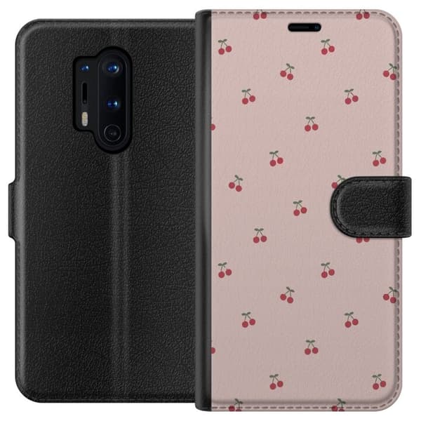 Lompakkokotelo OnePlus 8 Pro-laitteelle, jossa on Kirsikka kuvio