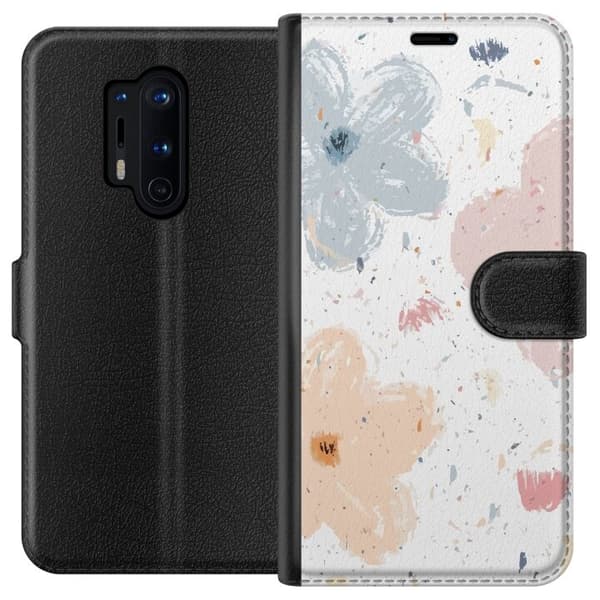 Lompakkokotelo OnePlus 8 Pro-laitteelle, jossa on Kukat kuvio