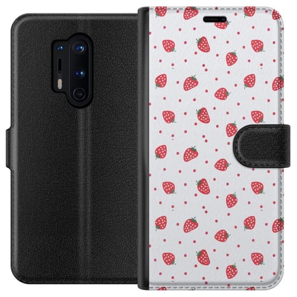 Tegnebogsetui til OnePlus 8 Pro med Jordbær motiv
