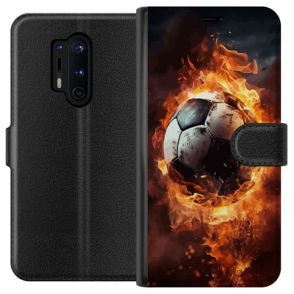 Lompakkokotelo OnePlus 8 Pro-laitteelle, jossa on Jalkapallo kuvio