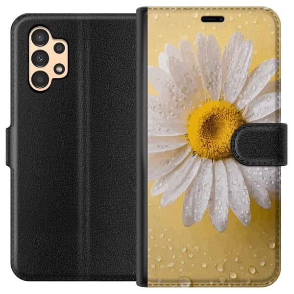 Lompakkokotelo Samsung Galaxy A13-laitteelle, jossa on Posliinikukka kuvio