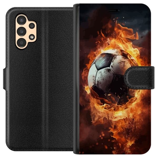Tegnebogsetui til Samsung Galaxy A13 med Fodbold motiv