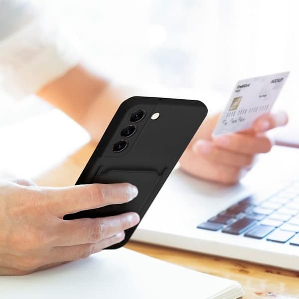 Galaxy A15 Mobilskal Korthållare - Svart