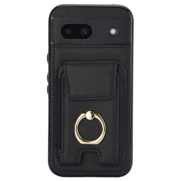 For Google Pixel 8a Kickstand Case Telefonveske med Kortspor - Svart