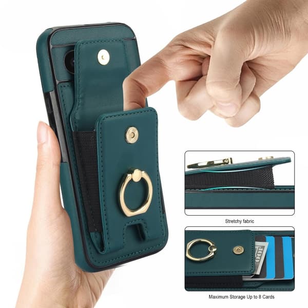 För Google Pixel 8a Kickstand Case Telefonfodral med Kortfack - Grön