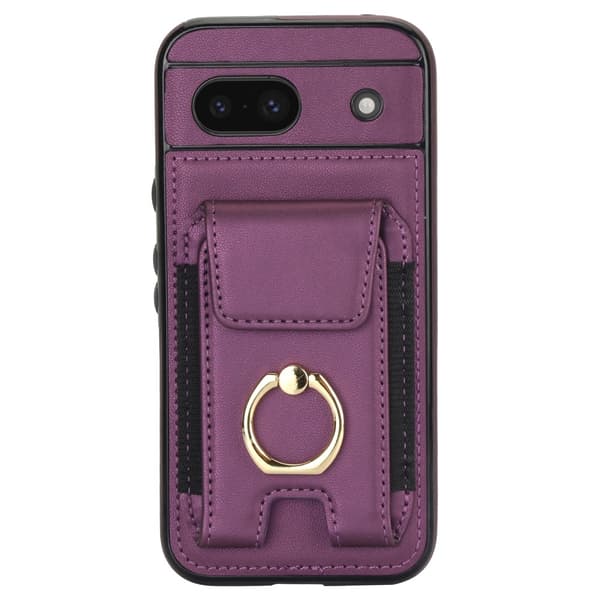 För Google Pixel 8a Kickstand Case Telefonfodral med Kortfack - Lila