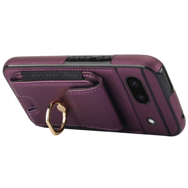 För Google Pixel 8a Kickstand Case Telefonfodral med Kortfack - Lila
